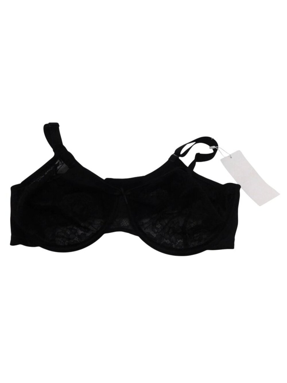 NWT HSIA Black Lace Full Coverage Bra 38DD Adjustable Straps 4 Tier Back Closure